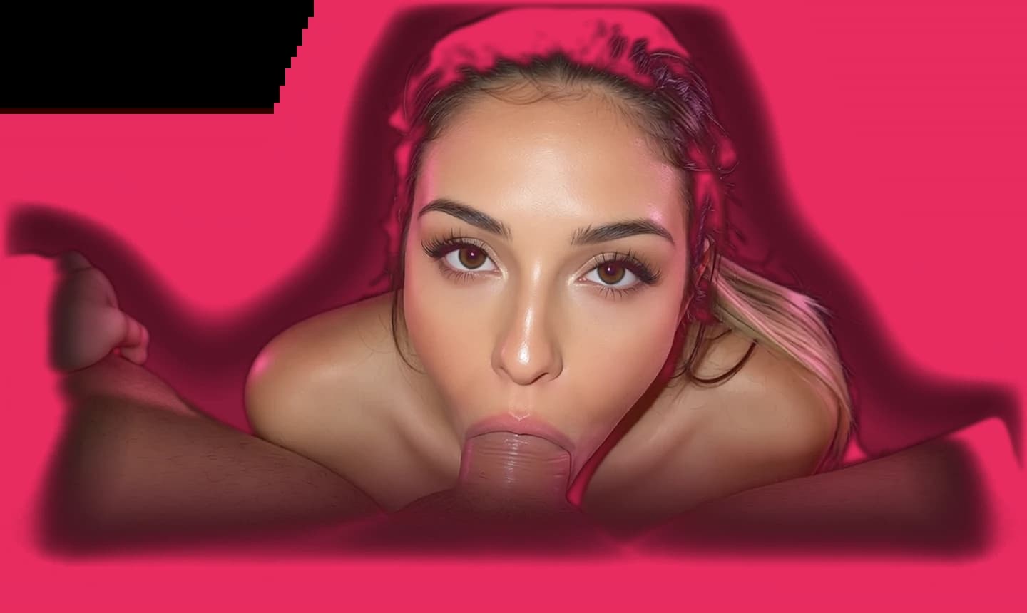 AI deepthroat partner on her knees looking up at you