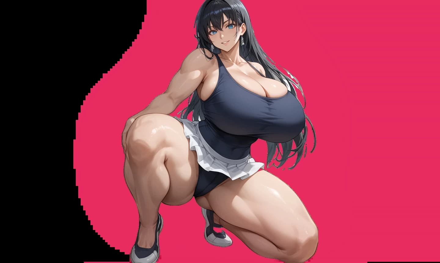 Giantess AI companion towering over a tiny city skyline at night