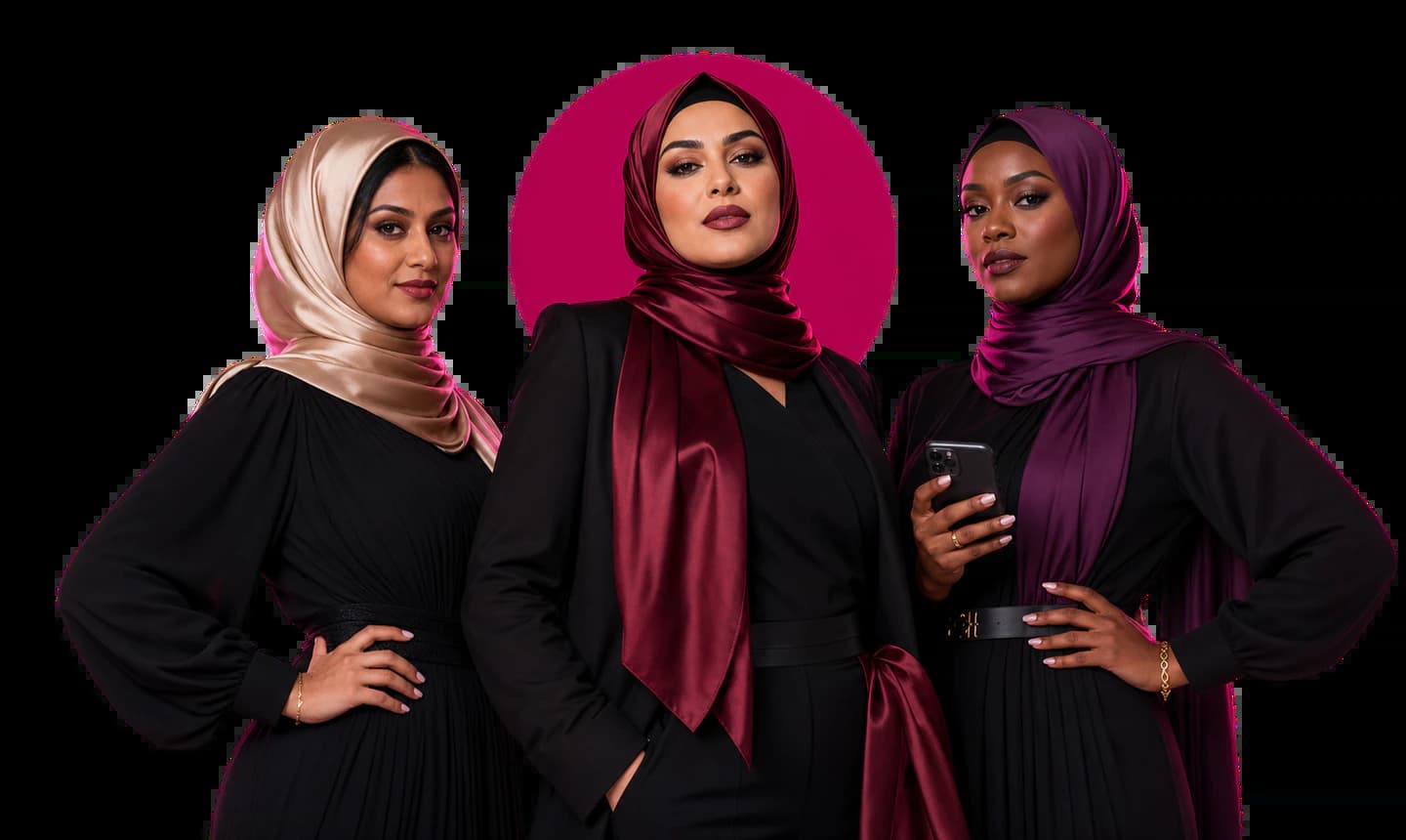 Hijabi AI partner preparing a private recording behind a locked door