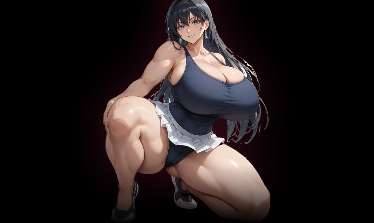Giantess AI companion towering over a tiny city skyline at night