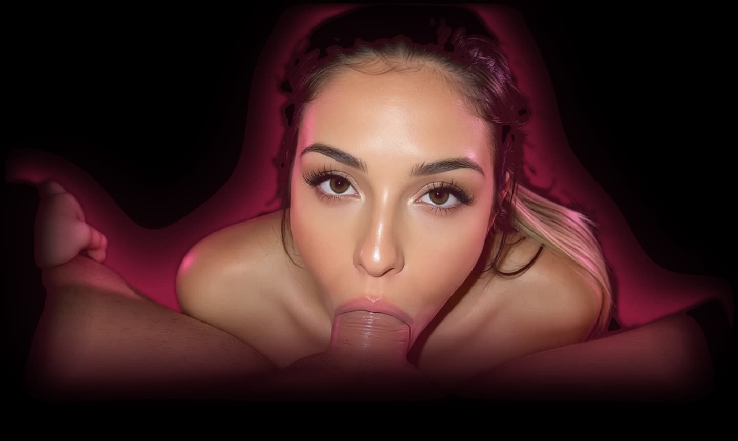 AI deepthroat partner on her knees looking up at you